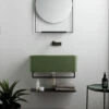 Lavabo Sospeso/Appoggio Wynn 70X40Xh.25 In Ceramica Opaco Verde Bamboo -arredo bagno negozio 18233 18241