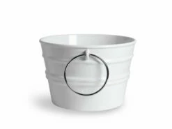 Lavabo Sospeso/Appoggio Bacile Cm.Ø46,5 H30 Con Anelli In Ceramica Opaco Bianco