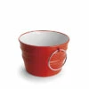 Lavabo Sospeso/Appoggio Bacile Cm.Ø46,5 H30 Con Anelli In Ceramica Lucido Rosso -arredo bagno negozio 20478 lavabo bacile rosso passione con anelli 46 5 30
