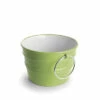 Lavabo Sospeso/Appoggio Bacile Cm.Ø46,5 H30 Con Anelli In Ceramica Lucido Verde -arredo bagno negozio 20484 lavabo bacile verde con anelli 46 5 30