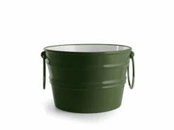Lavabo Sospeso/Appoggio Bacile Cm.Ø46,5 H30 Con Anelli In Ceramica Lucido Verde Inglese