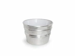 Lavabo Sospeso/Appoggio Bacile Cm.Ø46,5 H30 In Ceramica Lucido Argento Satinato