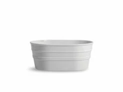 Lavabo Sospeso/Appoggio Tinozza 60X40Xh25 In Ceramica Lucido Bianco