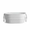 Lavabo Sospeso/Appoggio Tinozza 60X40Xh25 Con Anelli In Ceramica Opaco Bianco -arredo bagno negozio 20506 lavabo tinozza bianco opaco con anelli 60 40 25