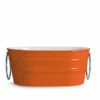 Lavabo Sospeso/Appoggio Tinozza 60X40Xh25 Con Anelli In Ceramica Lucido Arancio -arredo bagno negozio 20510 lavabo tinozza arancio lucido con anelli 60 40 25