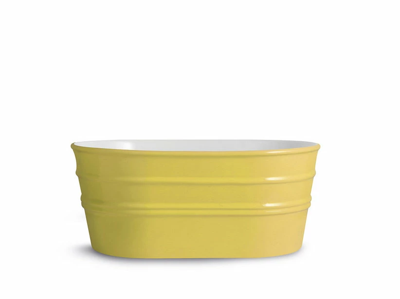 Lavabo Sospeso/Appoggio Tinozza 60X40Xh25 In Ceramica Lucido Giallo Sirio 3 Lavabo Sospeso/Appoggio Tinozza 60X40Xh25 In Ceramica Lucido Giallo Sirio