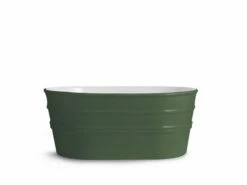 Lavabo Sospeso/Appoggio Tinozza 60X40Xh25 In Ceramica Lucido Verde Inglese