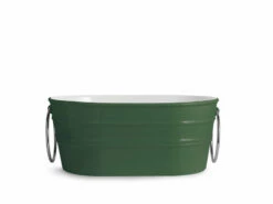Lavabo Da Appoggio Tinozza 60X40Xh25 Con Anelli In Ceramica Lucido Verde Inglese