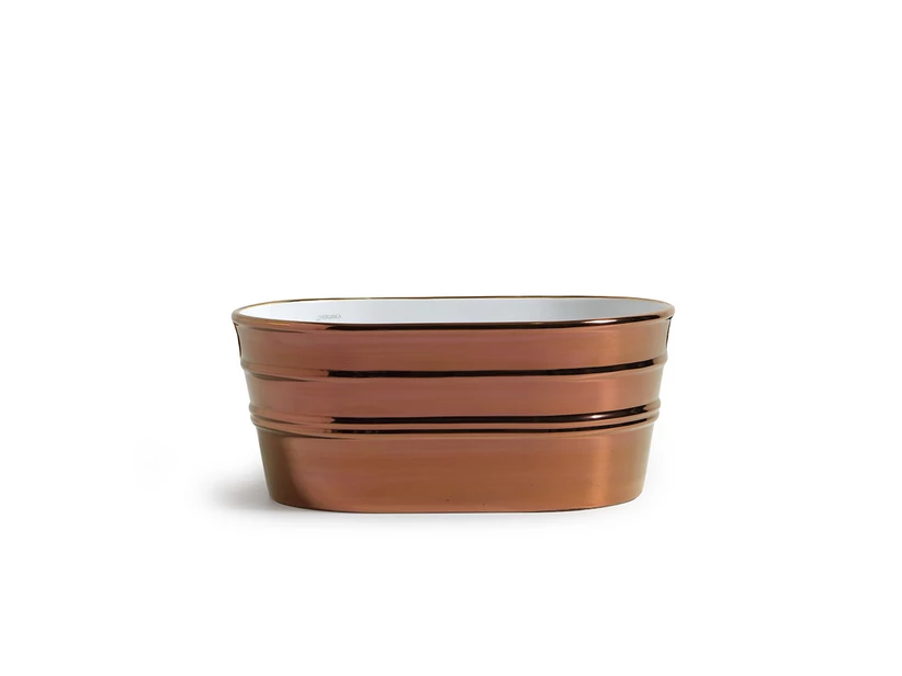 Lavabo Da Appoggio Tinozza 60X40Xh25 In Ceramica Lucido Rame 3 Lavabo Da Appoggio Tinozza 60X40Xh25 In Ceramica Lucido Rame