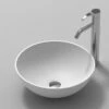 Lavabo Da Appoggio Ciotola Ø42 H15 Solid Surface Opaco Bianco -arredo bagno negozio 21610 lavabo ciotola round bianco