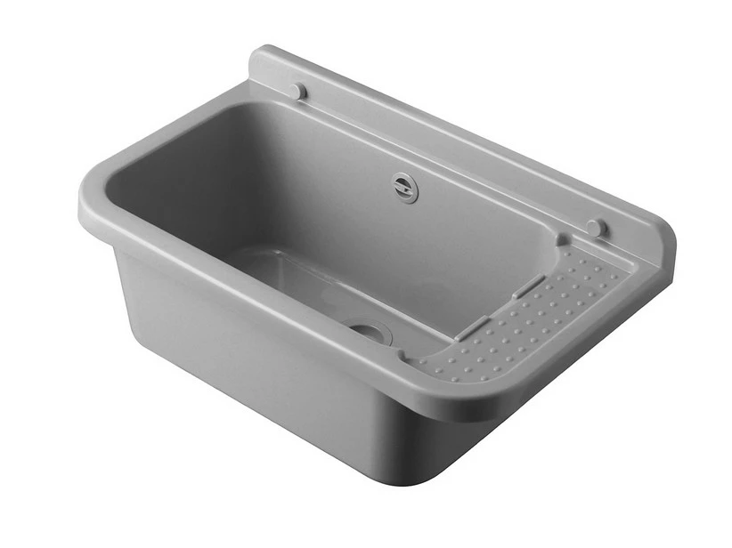 Pilozzo Lavanderia A Muro Interno/Esterno 60X34 H21 17L Polipropilene Opaco Grigio 3 Pilozzo Lavanderia A Muro Interno/Esterno 60X34 H21 17L Polipropilene Opaco Grigio