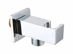 Presa Acqua Duplex Quadrata Con Supporto M.M 1/2 Ottone Cromato