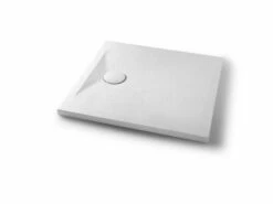 Piatto Doccia Appia Quadrato 80x80 In Ceramica Effetto Pietra Bianco Gesso Opaco