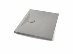 Piatto Doccia Appia Rettangolare 90x70 In Ceramica Effetto Pietra Grigio Opaco