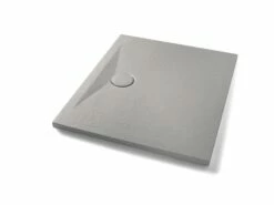 Piatto Doccia Appia Rettangolare 100x80 In Ceramica Effetto Pietra Grigio Opaco