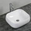 Lavabo Da Appoggio Adige 45x40 H12,5 In Ceramica Bianco Lucido -arredo bagno negozio adige lavabo ceramica bianco