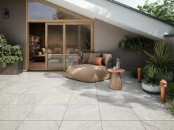 Piastrella Alpes White XOUT 60X60 Gres Esterni Spessore 20mm Effetto Pietra Bianca
