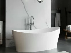 Vasca Freestanding Zurigo 160x71 Cm Senza Troppopieno Resina Bianco Opaco