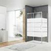 Box Doccia Angolare Arek 90x120 H190 Porta Scorrevole E Lato Fisso Cristallo 6 Mm Trasparente Serigrafato Cromo -arredo bagno negozio arek box doccia porta lato fisso serigrafato cromo