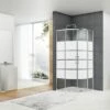 Box Doccia Angolare Semicircolare Arek 80x80 H190 Porte Scorrevoli Cristallo 6 Mm Serigrafato Cromo -arredo bagno negozio arek box doccia semicircolare serigrafato cromo