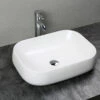Lavabo Da Appoggio Arno 56X42Xh14,5 In Ceramica Opaco Bianco