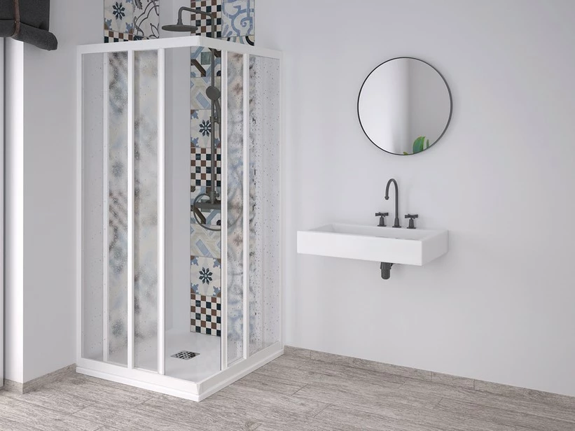 Box Doccia Angolare Skill 2 Ante Scorrevoli 70x70 Cm Acrilico Semitrasparente Effetto Bagnato Bianco Pastello 3 Box Doccia Angolare Skill 2 Ante Scorrevoli 70x70 Cm Acrilico Semitrasparente Effetto Bagnato Bianco Pastello