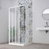 Box Doccia Skill 2 Ante Scorrevoli E Lato Fisso 80x80x80 Cm Acrilico Semitrasparente Effetto Bagnato Bianco Pastello -arredo bagno negozio box doccia skill 3 lati scorrevole 2