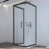Box Doccia Zen 80x100x80 H190,4 2 Porte Scorrevoli E Lato Fisso Cristallo 6 Mm Trasparente Nero Opaco -arredo bagno negozio box doccia zen porte scorrevoli lato fisso nero opaco v2 8