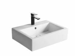 Lavabo Da Appoggio Brenta 57,5x45,5 In Ceramica Bianco Lucido