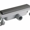 Canalina Raso-Doccia ABS/Inox 300 Mm Nero Opaco -arredo bagno negozio canalina doccia abs inox nero opaco 300