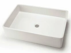 Lavabo Da Appoggio Cassino Junior In Resina Opaco Bianco Carrara