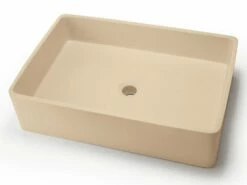 Lavabo Da Appoggio Cassino In Resina Opaco Crema Marfil