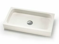 Lavabo Da Appoggio Circe In Resina Opaco Bianco Carrara