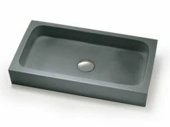 Lavabo Da Appoggio Circe In Resina Opaco Grigio Carnico