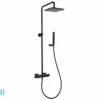 Colonna Doccia Feel Con Miscelatore Termostatico E Soffione Quadrato Nero Opaco -arredo bagno negozio colonna doccia feel con miscelatore termostatico e soffione quadrato nero opaco
