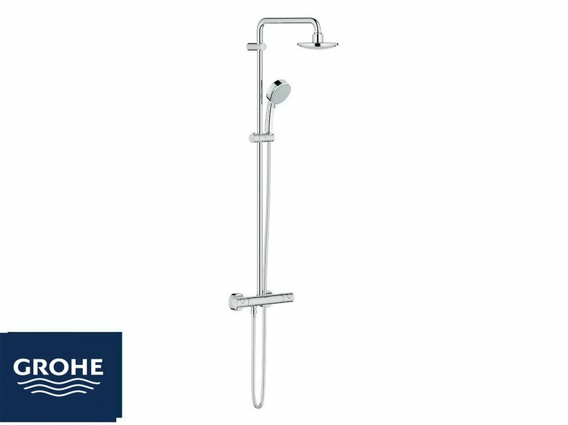 Colonna Doccia Grohe® Tempesta 160 Con Miscelatore Termostatico E Soffione Tondo Cromo 3 Colonna Doccia Grohe® Tempesta 160 Con Miscelatore Termostatico E Soffione Tondo Cromo