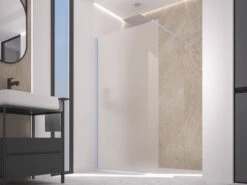 Doccia Walk In Zen 84 Cm H200 Cristallo 6 Mm Trasparente Blue Vintage