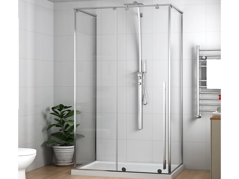 Box Doccia Karma 90x100x90 H200 Porta Scorrevole Cristallo Trasparente Cromato 3 Box Doccia Karma 90x100x90 H200 Porta Scorrevole Cristallo Trasparente Cromato