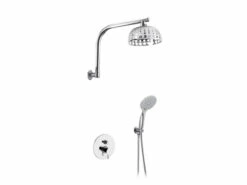 Kit Doccia Oper'Art Soffione Tondo + Braccio + Duplex Cromo + Miscelatore Incasso