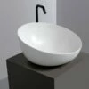 Lavabo Da Appoggio Dome Obliquo Ø45 H24 In Ceramica Bianco Lucido -arredo bagno negozio lavabo appoggio dome obliquo bianco lucido