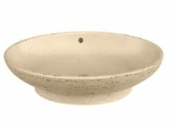 Lavabo Da Appoggio Conca In Resina Naturale Travertino