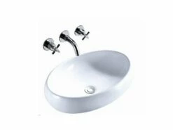 Lavabo Da Appoggio Mincio 59x40 H15 In Ceramica Bianco Lucido