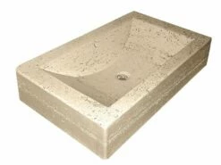 Lavabo Da Appoggio Oliver Junior In Resina Opaco Travertino