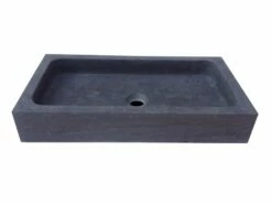 Lavabo Da Appoggio Purestone Union 60X32Xh10 Pietra Naturale Nero