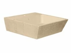 Lavabo Da Appoggio Rettangola In Resina Opaco Travertino