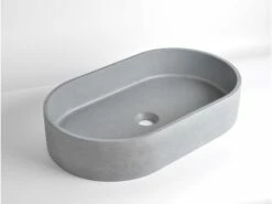 Lavabo Da Appoggio Concrete 60x35 H12 Cemento