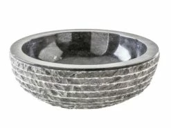 Lavabo Da Appoggio In Marmo Selce Ø40xH15 Cm Nero