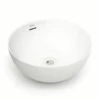 Lavabo Da Appoggio Design Bari Ø37Xh17 In Ceramica Lucido Bianco