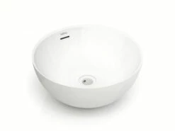 Lavabo Da Appoggio Design Bari Ø37Xh17 In Ceramica Lucido Bianco