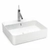 Lavabo Sospeso/Appoggio Design Santona 45X42X13 In Ceramica Lucido Bianco -arredo bagno negozio lavabo design santona 45 42 21698